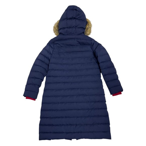 BODEN Down & Feather Fill Designer Blue Long Winter Puffer Parka Coat Womens 10 - Picture 2 of 7